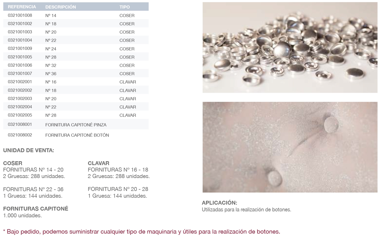 Fornitura de coser y clavar